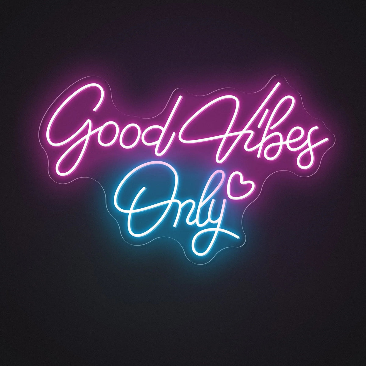 Custom neon sign by Pinlord.com with bright, colorful LED tubing spelling out a personalized message for wall decor.