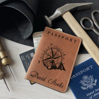 Custom passport holder from Pinlord.com, featuring personalized design and durable material for secure travel document storage.