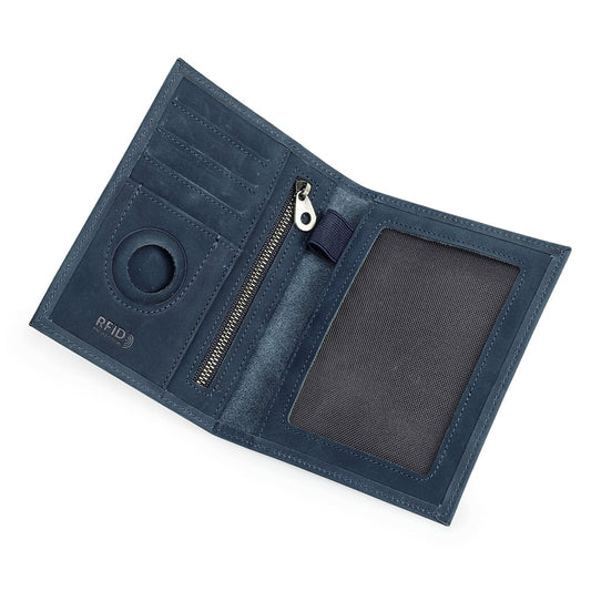 Custom passport holder with a decorative design, featuring a sleek and durable Pinlord.com brand passport holder template.