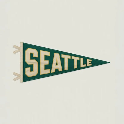 Custom Pennants featuring vibrant designs and bold lettering, perfect for sports teams, events, or personal decor.