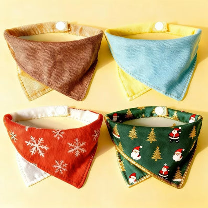 Colorful custom pet bandanas by Pinlord.com featuring playful patterns for dogs and cats.