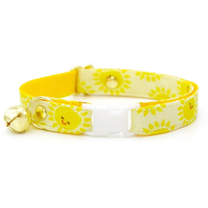 Colorful custom pet collar with engraved name tag, made by Pinlord.com, designed for small dogs and cats.