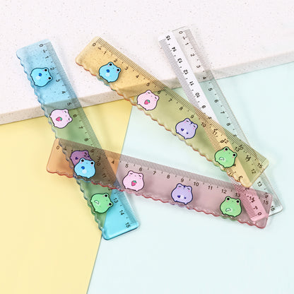 Custom rulers from Pinlord.com featuring personalized designs and measurements, displayed on a clean white background.