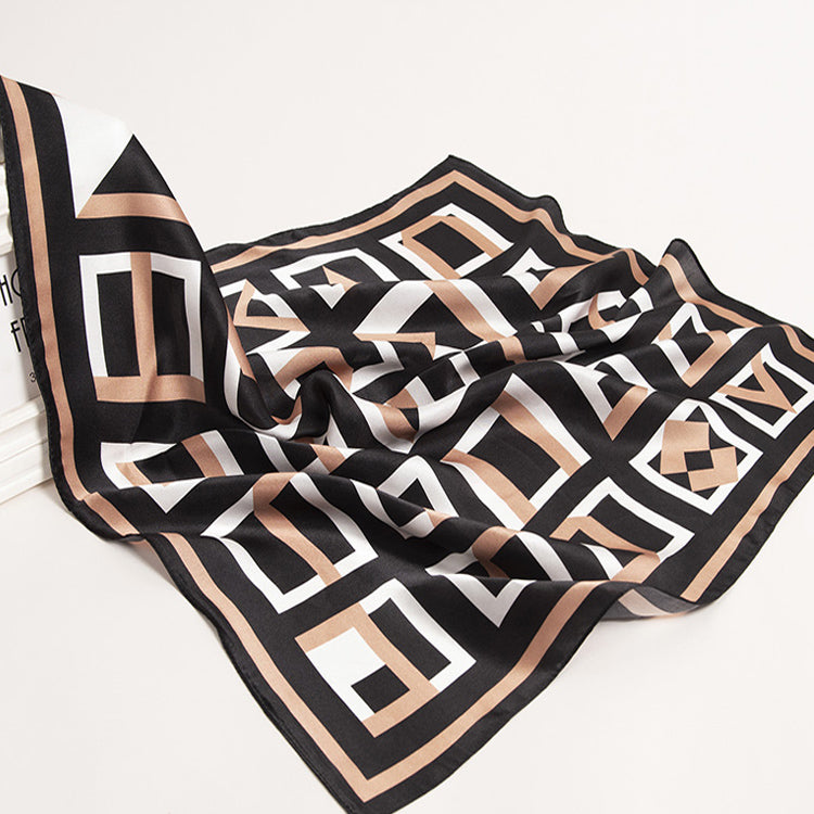 PDF scarf design template featuring intricate patterns and illustrations, suitable for creating personalized scarves.