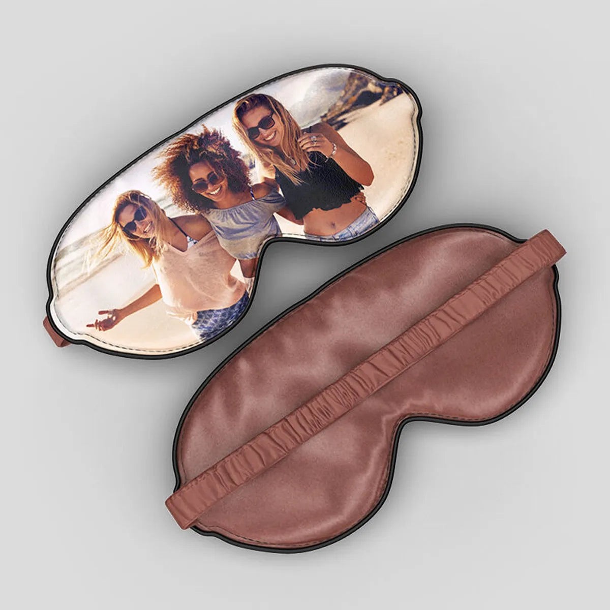 Custom sleeping mask by Pinlord.com featuring soft fabric and adjustable strap for comfortable, restful sleep.