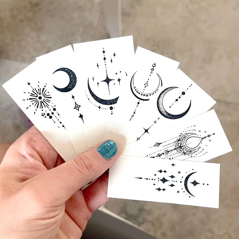 Custom temporary tattoos featuring intricate designs, perfect for fun body art from Pinlord.com.