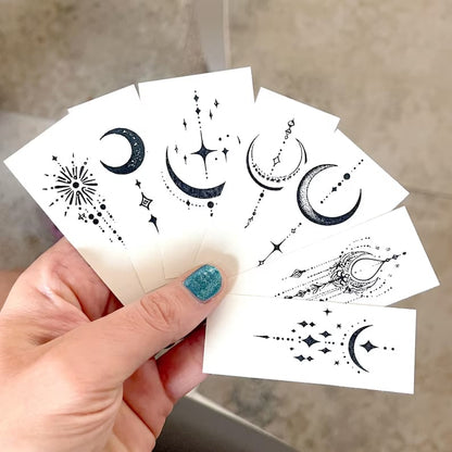 Custom temporary tattoos featuring intricate designs, perfect for fun body art from Pinlord.com.