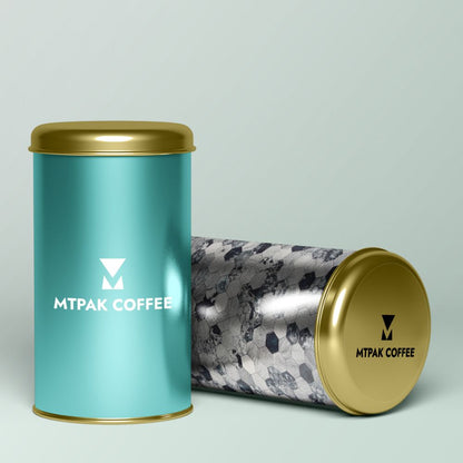 Custom tin cans with personalized designs, featuring a sleek tin can shape from Pinlord.com, ideal for packaging or gifting.