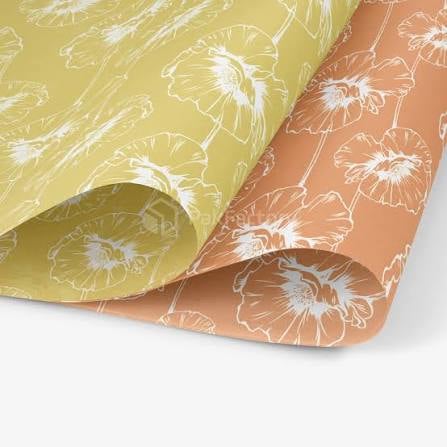Custom tissue paper with intricate design pattern, created by Pinlord.com for decorative gift wrapping and craft projects.