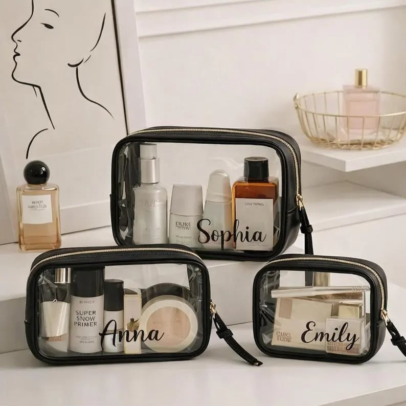 Custom toiletry bag by Pinlord.com featuring multiple compartments and durable fabric for travel storage.