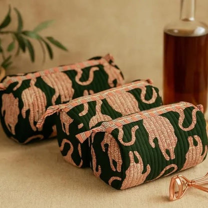 Custom toiletry bag by Pinlord.com featuring multiple compartments and durable fabric for travel organization.