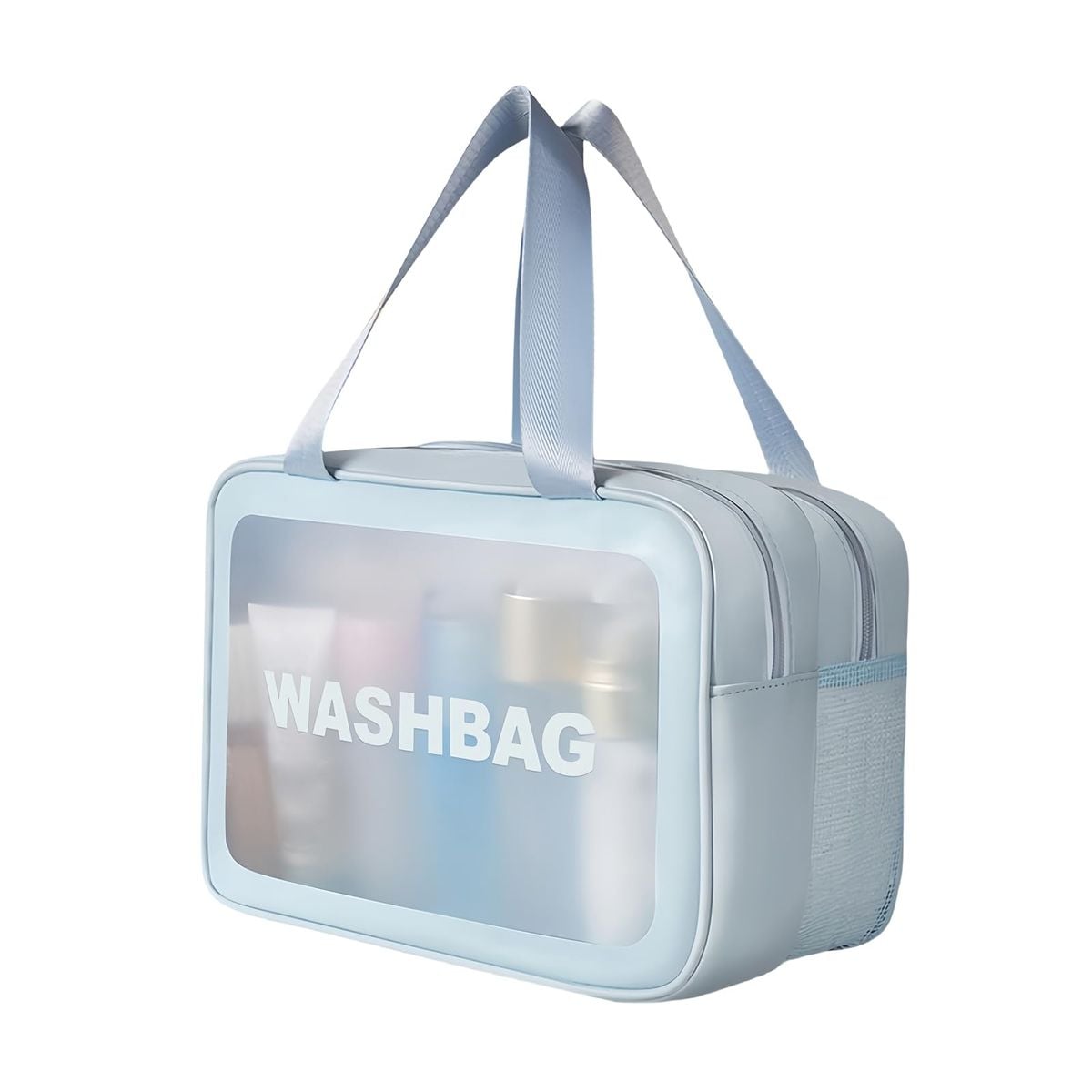 Custom toiletry bag design template with organized compartments, perfect for personal or gift use, by Pinlord.com.