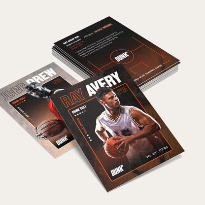 Custom trading cards by Pinlord.com featuring personalized designs, vibrant artwork, and customizable fronts and backs.