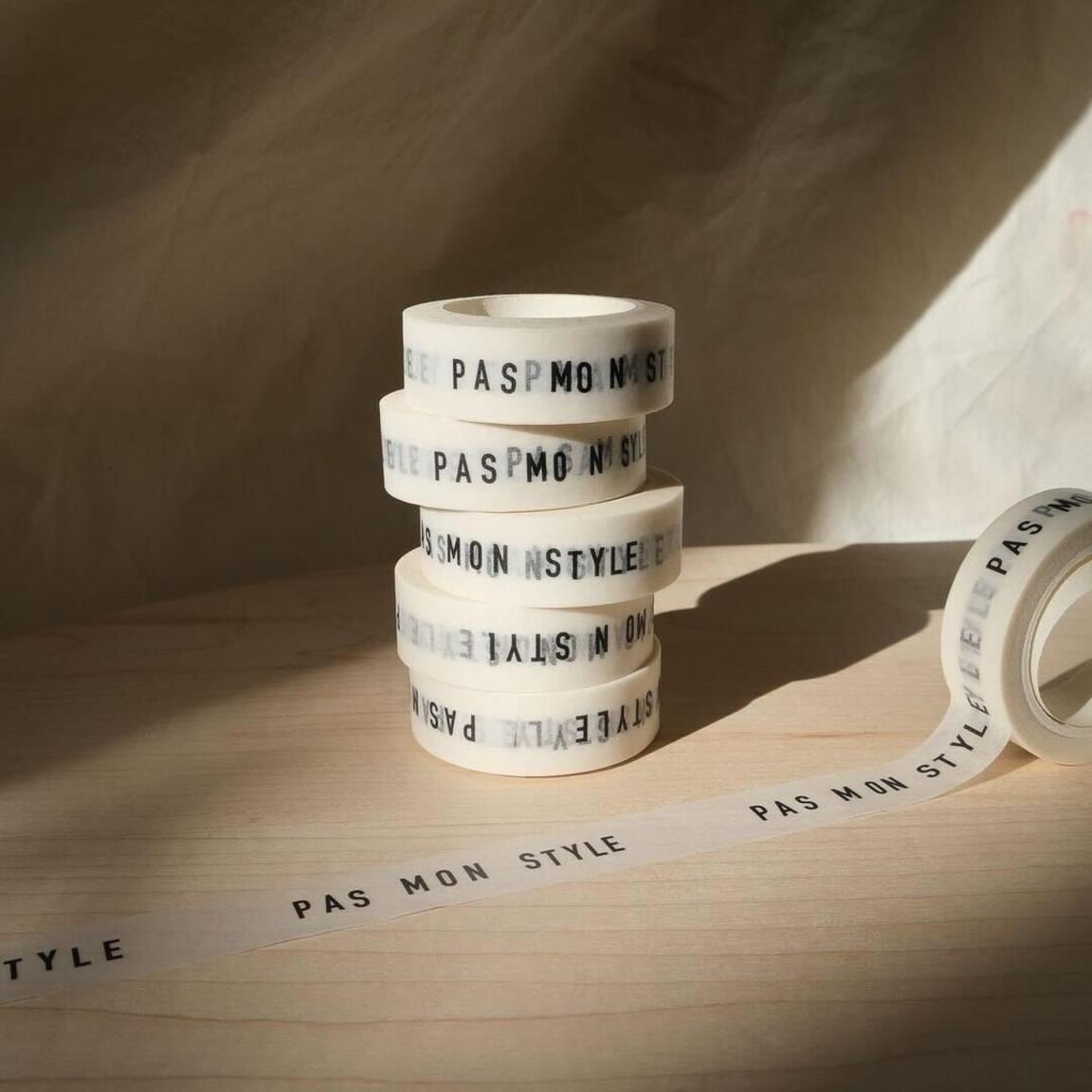 Colorful custom washi tape from Pinlord.com, featuring decorative patterns on a roll of high-quality washi tape.