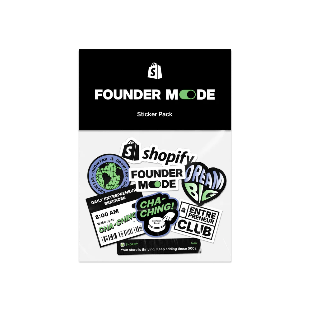 Shopify x Pinlord project image showing entrepreneurs with custom merchandise promoting global innovation and empowerment.