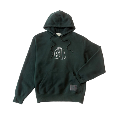Custom merchandise project by Shopify and Pinlord inspiring entrepreneurs and fostering global innovation in a vibrant design.