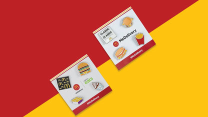 Uber Eats and Pinlord custom merchandise project showcasing branded food delivery experiences and unique promotional items.