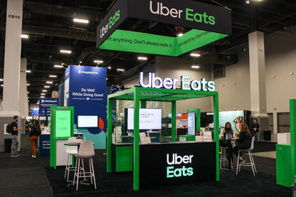Uber Eats and Pinlord custom merchandise project showcasing branded food delivery accessories and packaging designs.