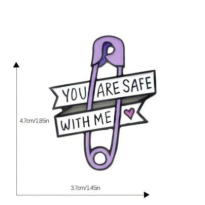 "You Are Safe with Me" Enamel Pin 🧷💜 - Pinlord.com - Enamel Pins - Pinlord.com - express cheap ethical custom products