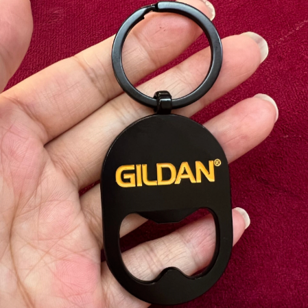 Gildan x Pinlord custom event merchandise project for Gildan Block Party, featuring branded apparel and promotional items.