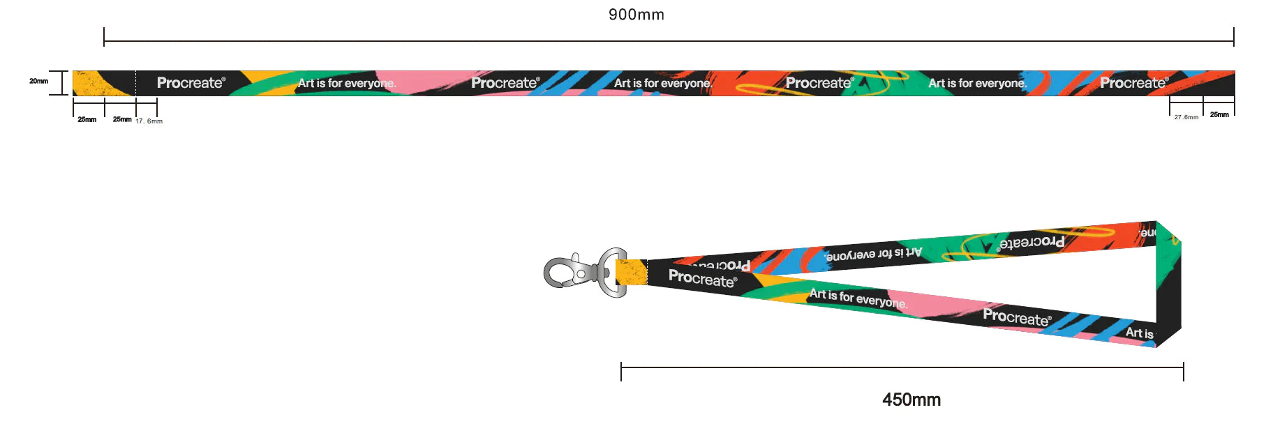 Procreate custom lanyard artwork proof by YourStuffMade.com