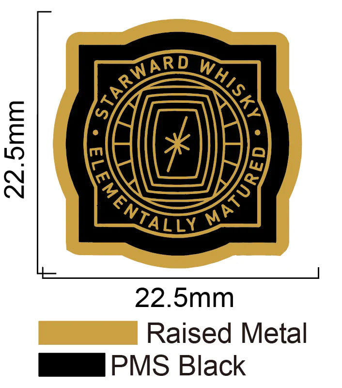 Starward Whiskey enamel pin technical design proof by YourStuffMade.com